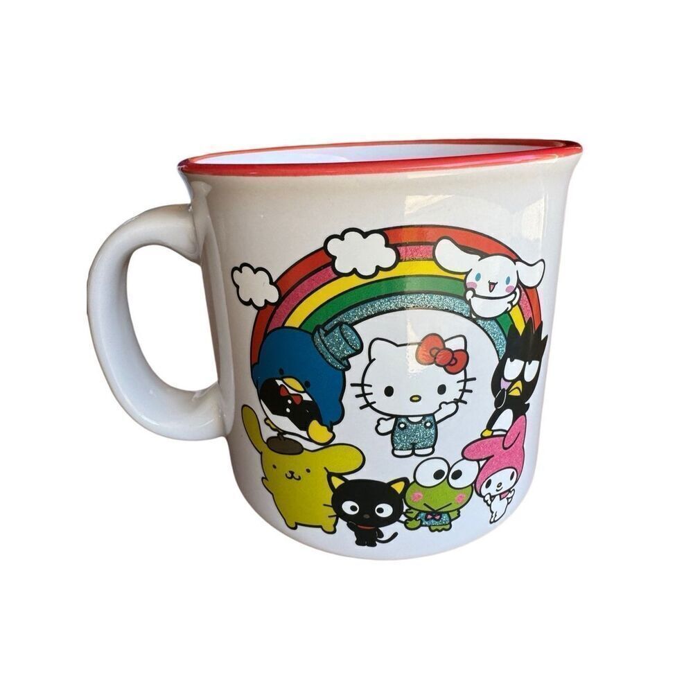 Silver Buffalo Sanrio Hello Kitty and‎ Friends Mug W/ Red Rim NEW